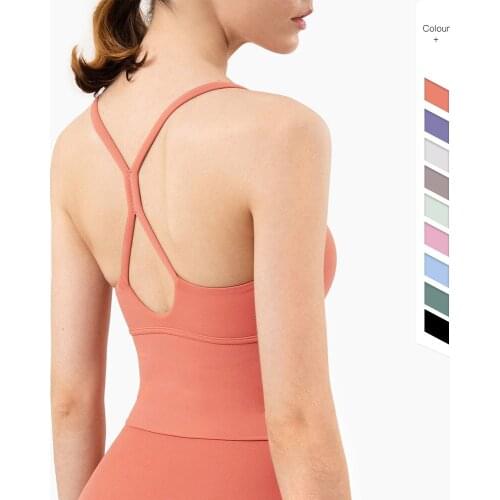 2021 New Color Sexy Sling Lulu Yoga Vest Water Drop Cross Backless Bra Fitness Sports Underwear Women Crop Top Workout Tops