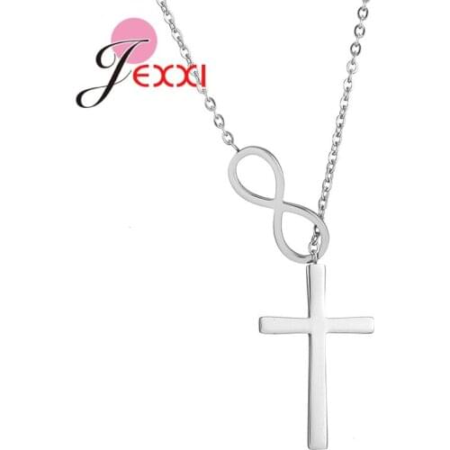 New Fashion 925 Sterling Silver Cross Pendant Necklace Religious Necklace Jewely For Women Men Free Cuban Chain
