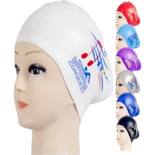 New Women swimming caps Silicone Long Hair Girls Waterproof Swimming Cap swim hat for Lady With Ear Cup Wholesale