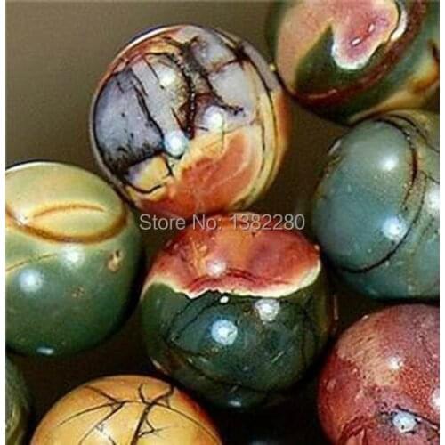 ! Wholesale 8mm Colorful Picasso chalcedony Loose Beads 15'' 5 pcs/lot jewelry JT6730