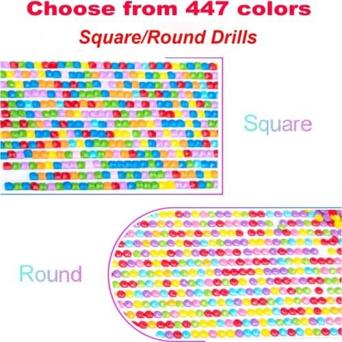 Wholesale DMC 447 Colors Full Round/square Drill Diamond Rhinestone,Diamond Painting sale Full Stone crystal Beads Accessory