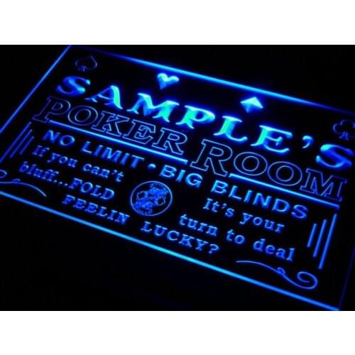 Pd-tm Name Personalized Custom Poker Casino Room Beer Bar Neon Light Signs with On/Off Switch 7 Colors 4 Sizes