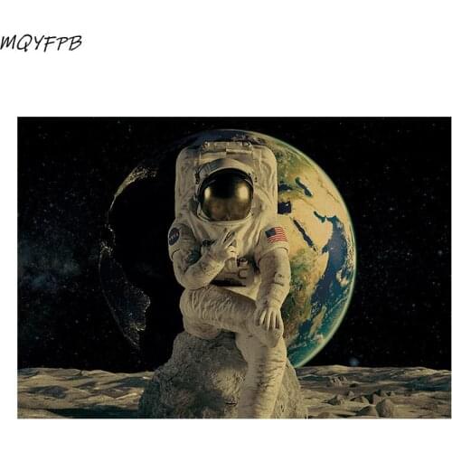 Apollo Landing on the moon astronauts Kraft Paper Poster Wall Sticker Decoration Picture Household Goods Gift