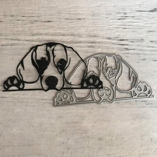 R58E Sleeping Dog Metal Cutting Dies Stencil Scrapbooking DIY Album Stamp Paper Card Embossing Decoration Craft