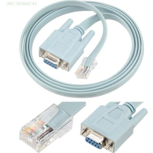 20pcs/lot DB9 To RJ45 Connector Network Cable for Cisco Switch Router Blue Serial Port Console Cable Rollover Cable Serial