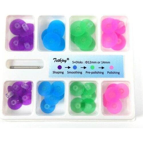 Dental Composite Polishing Finishing Discs Wheel 12/14mm+Mandrel