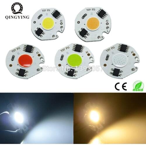5pcs 3W 5W 7W 10W LED COB Chip AC220V 220V Smart IC Driver 3 5 7 10 watt bulb lamp Light Source For DIY LED Floodlight Spotlight