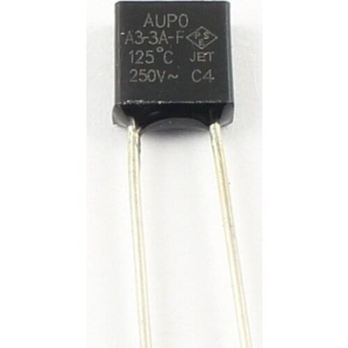 10pcs Aupo Thermal Fuse Cutoff TF 125 Degree 250V 3A A3-3A-F
