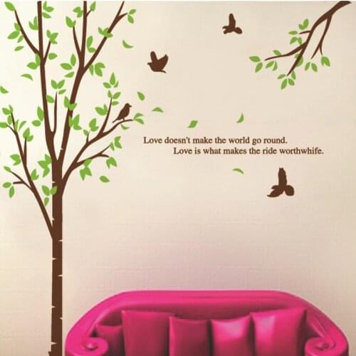 Three generations living room bedroom kitchen sofa removable TV backdrop stickers wholesale fresh tree