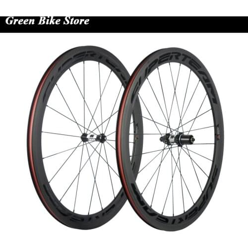 SUPERTEAM 700C Clincher Carbon Wheels 50mm Carbon Wheelset Basalt Braking matte finish Tubular Carbon Road Bike Wheel DT350 Hub