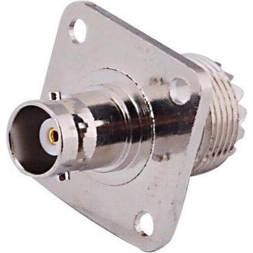 UHF SL16 Female To BNC Female Connector 4 Hole Flange Panle Mount Antenna Adapter UHF/BNC-KK