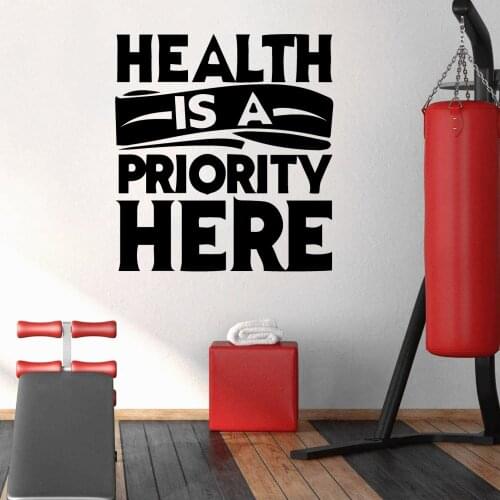 Cartoon Style GYM Home Decor Vinyl Wall Stickers Living Room Bedroom Removable Decor Wall Decals