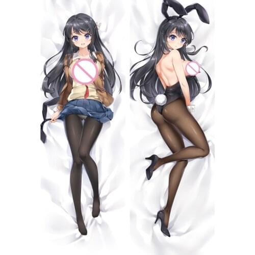 Japanese Anime Seishun Buta Yarou wa Bunny Girl Senpai no Yume wo Minai Pillowcase Hugging Body Pillow Case Dakimakura Cover