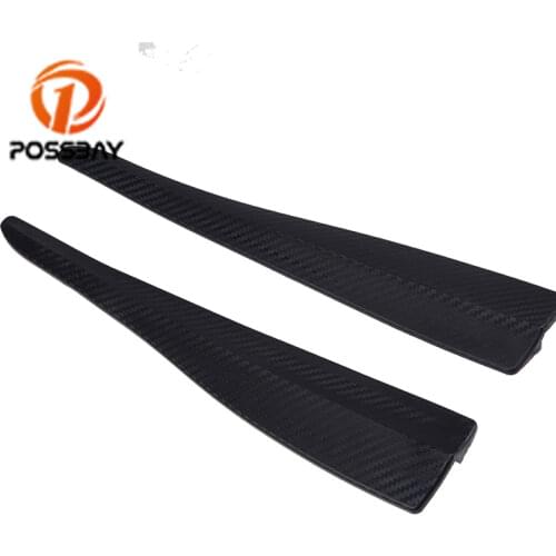 POSSBAY Front Rear Bumper Corner Protector Guard Anti-scratch Stickers Car Door Edge Protective Strip Black Rubber Moldings