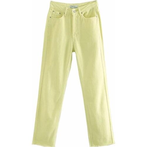 MXTIN 2021 Women Spring Vintage Jeans Pants Fashion Zipper Fly High Waist Straight-Leg Street Style Female Ankle Trousers