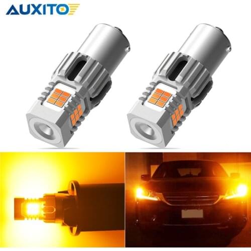 2x No Hyper Flash BA15S P21W 7506 1156 Front Rear Turn Signal Light Bulbs Canbus No Error LED Signal Lamp Amber Yellow 12v