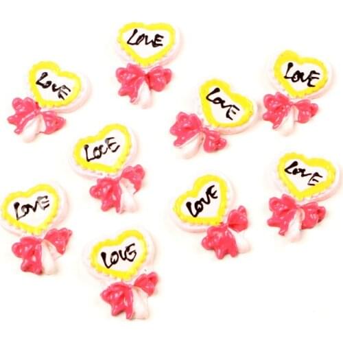 20Pcs Colorful Lollipop Resin Decoration Crafts Beads Frame Flatback Cabochon Scrapbook DIY Embellishments Accessories