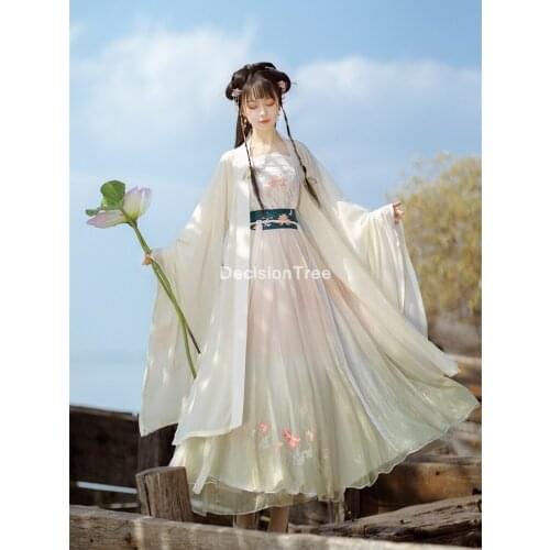 2021 woman chinese traditional dance costumes elegant fairy performance hanfu embroidery oriental tang ancient photography dress