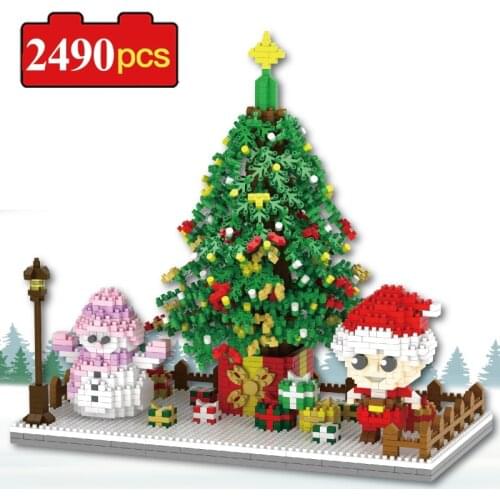 2490pcs Christmas Series Magical Christmas Castle Set Girls Building Blocks Bricks DIY Model Bricks Toys Friend Birthday Gift