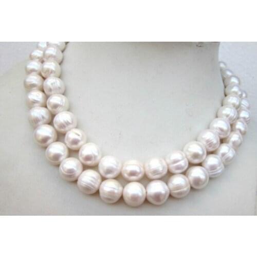 36" natural 11-12mm Australian south sea white pearl necklace