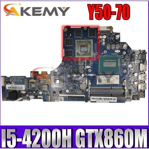 Akemy ZIYY2 LA-B111P Main Board For Lenovo Ideapad Y50 Y50-70 Laptop Motherboard I5-4200H DDR3L GTX860M 2GB