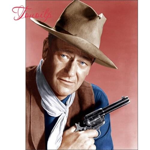 TOUOILP Full Square/Round Drill 5D DIY Diamond Painting "John Wayne" Diamond Embroidery Cross Stitch Mosaic Home Decor Gift