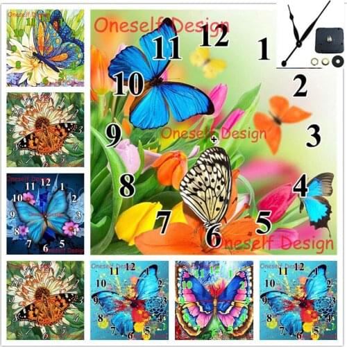 5d diamond embroidery full set with Mechanical clock animal butterfly diy diamond painting diamond mosaic sale diamond art kit