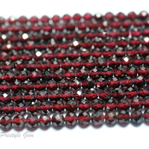 Free Shipping Natural Wine Red Garnet 4mm (2 strands/set) Faceted Round loose beads stone wholesale for jewelry design
