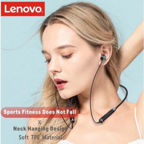 Lenovo HE06 Neckband Wireless Headphones Bluetooth 5.0 Stereo Sports Magnetic Headset Sports Running Waterproof For Android IOS