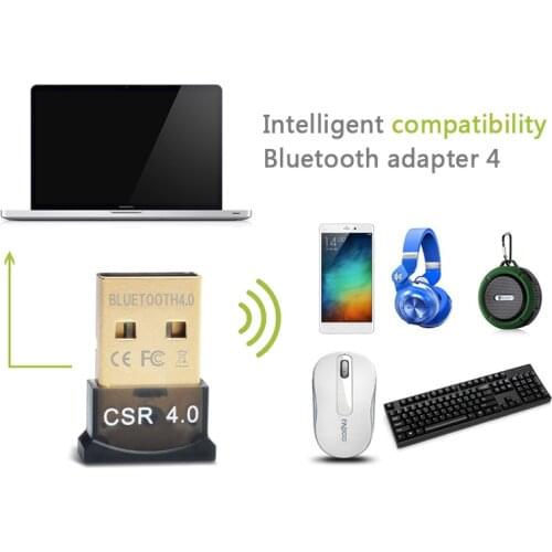 Bluetooth 4.0 USB Black Mini Adapter Dongle Wireless Transmitter and Receiver for Laptop PC Computer Windows 10 8 7 Vista