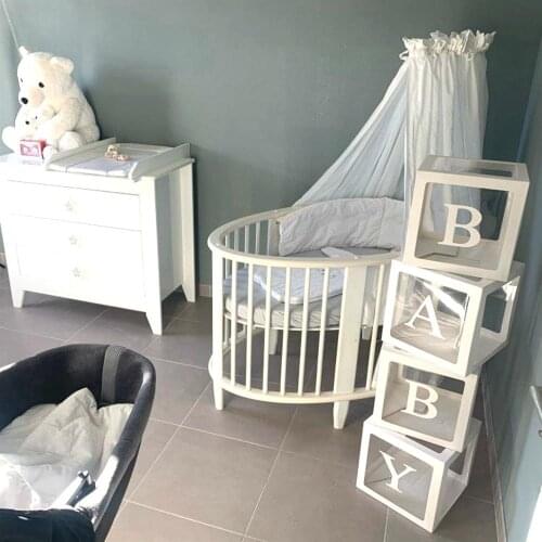 PATIMATE Baby Transparent Kids Name Box Boy Girl Baby Shower Decoration 1st Birthday Party Decorations Kids Babyshower Gifts