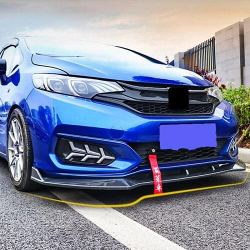 FOR New Car Front Bumper Lip Honda Fit Jazz Body Kit Diffuser Deflector Spoiler Splitter Lip Guard Jazz Spoiler Refit 2017 2018