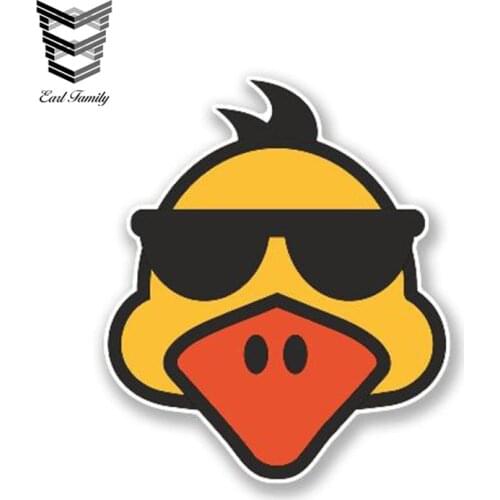 EARLFAMILY 13cm x 12cm Car Sticker Cool Duck Vinyl Sticker Laptop Travel Luggage Waterproof Decal Cartoon Animal Car Styling