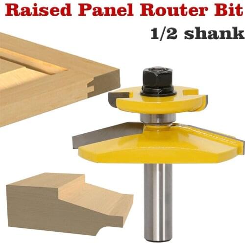 1pc 1/2" Shank Raised Panel Router Bit - Ogee Door -3" Diameter door knife Woodworking cutter Tenon Cutter for Woodworking Tools