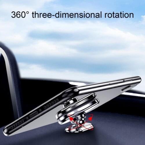 Car Phone Bracket Strong Magnetic Force Adjustable Angle Aluminum Alloy 360 Degree Rotating Cell Phone Holder