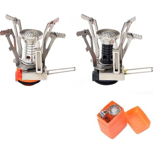 Mini Camping Stoves Folding Portable Cooker Burners Outdoor Backpacking Gas Stove Furnace Cooking Picnic Split Stoves