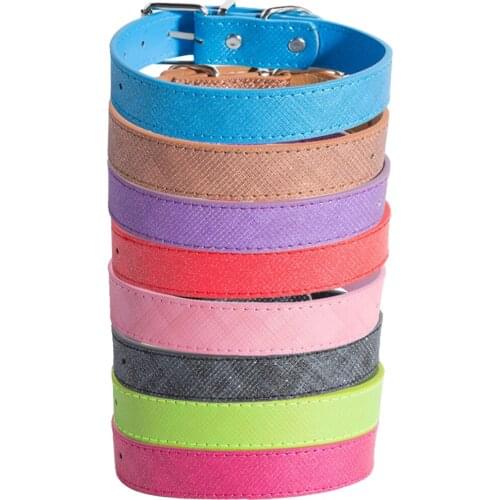 Fashion 8Colors Adjustable Pu Leather Pet Dog Collar for Puppy Cat Chihuahua Small Dog Neck Strap Size XS S M L Pet Supplies