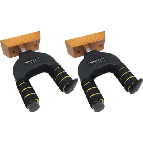 Hot-2PCS Auto Lock Guitar Wall Mount Ukulele Wall Mount Guitar Gravity Auto Lock Hook for Guitar Bass Ukulele