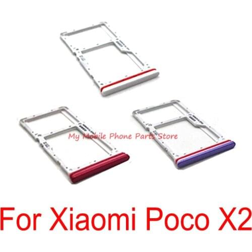 New Sim SD Card Tray Holder Slot Adapter For Xiaomi Poco X2 Sim Tray Card Reader Replacement Parts For Xiaomi Mi Poco X2