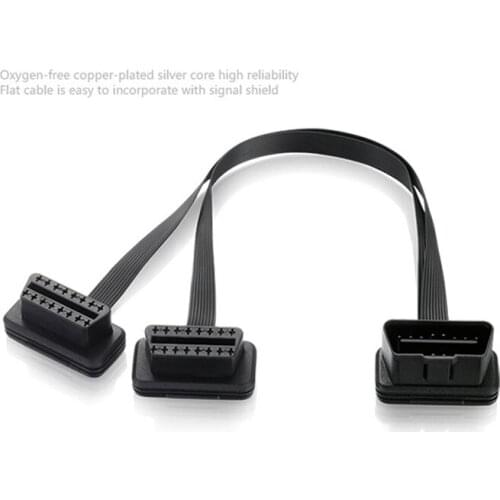 OBD II 16Pin Y Splitter Extension Cable Lead One Male to Dual Female
