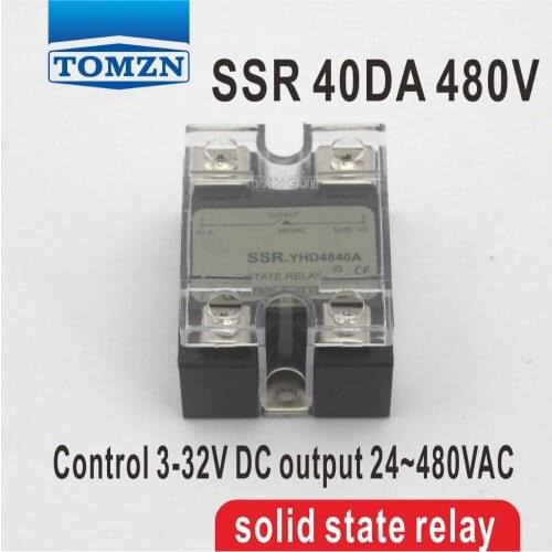 40DA SSR Control 3-32V DC output 24~480VAC High voltage single phase AC solid state relay