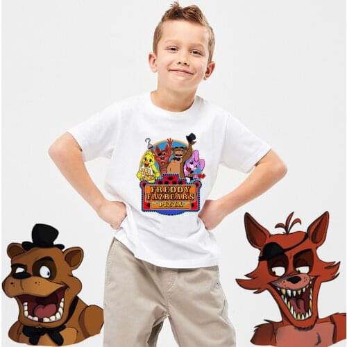 Boys Popular Five Night At Freddy T Shirt Cartoon T-shirt Cute Girl Top Cotton Short-sleeved T-shirt Childrens Clothes BAL620