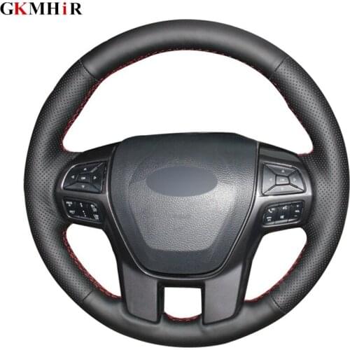 Hand-stitched Soft Artificial Leather Car Steering Wheel Cover for Ford Ranger 2016 2017 2018 2019 Everest 2016 2017 2018 2019