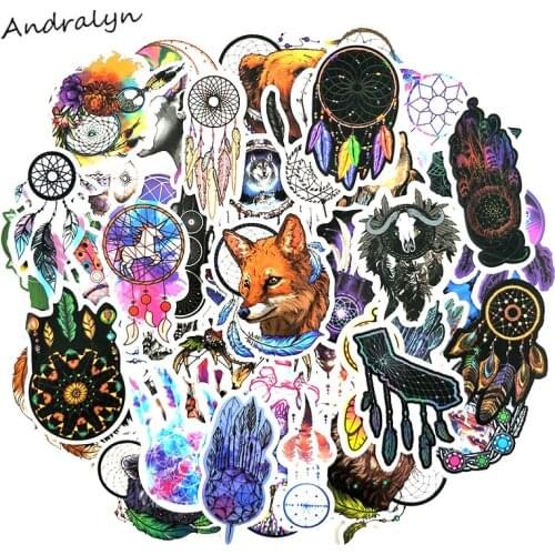 10/57Pcs Temporary Dream Series Dreamcatcher Stickers For Skateboard Motorcycle Wardrobe Luggage Laptop Adesivos Toys Sticker