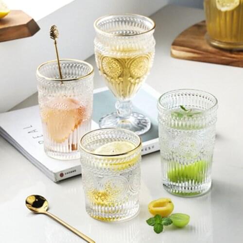 Glass Mug For Home Transparent Drinkware Phnom Penh Transparent CupThicken Water Cup Milk Cups Vintage Wine Glasses Посуда Taza