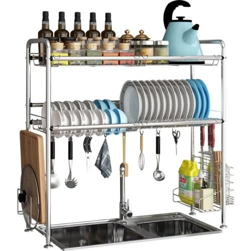 Best Quality Stainless Steel Dishes Rack Stready Sink Drain Rack Kitchen Organizer Rack Storage Rack Dish Shelf Strong Bearing