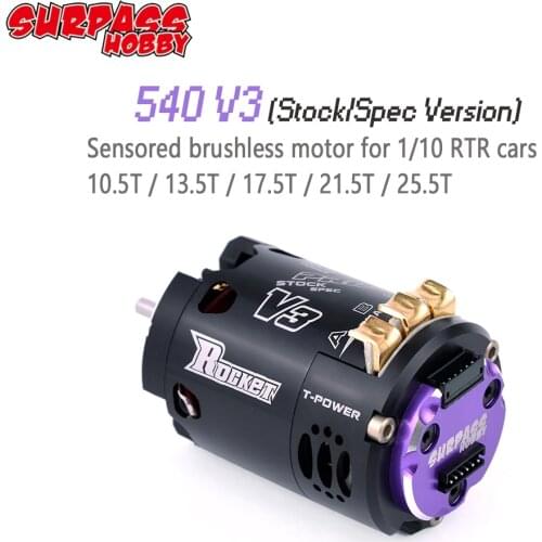 SURPASSHOBBY Rocket 540 V3 Pro 10.5T 13.5T 17.5T 21.5T 25.5T Sensored Brushless Motor for Spec Stock Competition 1/10 1/12 F1