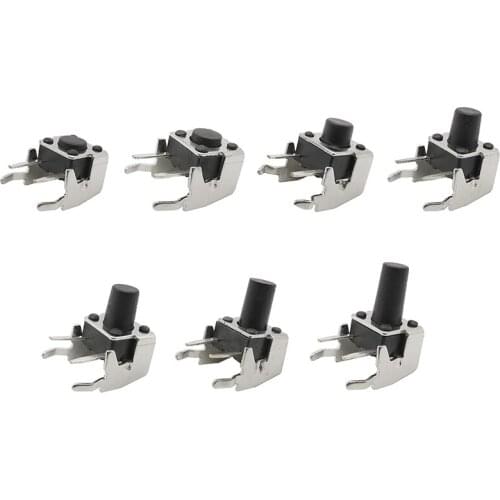 30Pcs/lot 6x6mm Tactile Tact Push Button Switch 4Pin Right Angle PCB Panel Momentary Micro Switch 6x6x4.3/4.5/5/6/7/7.5/8/9/10mm