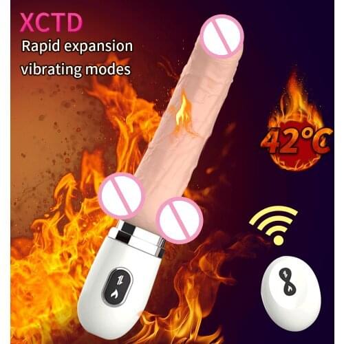 Multi Speeds Telescopic Stretching Vibrating Realistic Dildo Vibrator Female Masturbator Penis Sex Toys For Women Adult Sex Shop