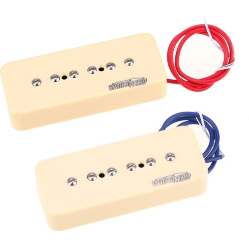 Wilkinson Low Gauss Iconic Sound Ceramic P90 Soapbar Single Coil Pickups Set for SG/LP Electric Guitar, Cream